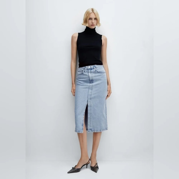 Mango  [M] Denim midi-skirt - Picture 2 of 11